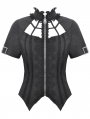 Black Gothic Punk Hollow Out Spider-Shaped Shirt for Women