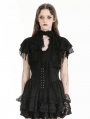 Black Elegant Gothic Rose Lace Cape Blouse for Women