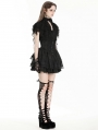 Black Elegant Gothic Rose Lace Cape Blouse for Women