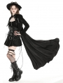 Black Dark Gothic Open Front Long Tail Jacket for Women