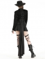 Black Dark Gothic Open Front Long Tail Jacket for Women