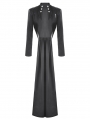 Black Dark Gothic Open Front Long Tail Jacket for Women