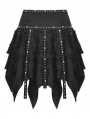 Black Gothic Punk Skull Studded Irregular Skirt