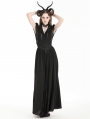 Black Gothic Elegant Heart-shaped Embroidered Lace Maxi Skirt