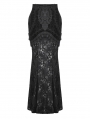 Black Gothic Velvet Lace Applique Elegant Mermaid Long Skirt