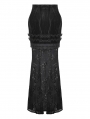 Black Gothic Velvet Lace Applique Elegant Mermaid Long Skirt