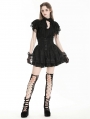 Black Gothic Playful Embroidered Lace Flouncy Puff Short Skirt