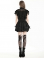 Black Gothic Playful Embroidered Lace Flouncy Puff Short Skirt