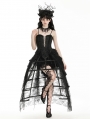 Black Gothic Rococo Spiderweb Tattered Birdcage Petticoat