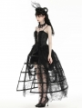 Black Gothic Rococo Spiderweb Tattered Birdcage Petticoat