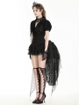 Black Gothic Basel Skirt Support with Irregular Tail