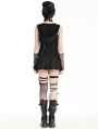 Black Gothic Playful Hooded Sleeveless Tank Top for Women