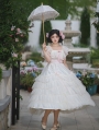 Creamy Off-the-Shoulder Princess Tiered Classic Lolita OP Dress