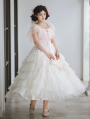 Creamy Off-the-Shoulder Princess Tiered Classic Lolita OP Dress