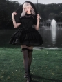 Black Gothic Puff Sleeves Ruffle Tiered Victorian Lolita OP Dress