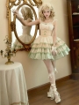 Champagne and Green Lace Trim Tiered Classic Lolita JSK Dress