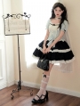 Mint Green and Black Fake Two-Pieces Classic Lolita OP Dress