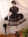 Black Elegant Butterfly and Sword Print Gothic Lolita JSK Dress