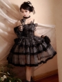 Black Elegant Butterfly and Sword Print Gothic Lolita JSK Dress