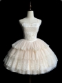 Beige Fantasy Princess Tiered Short Classic Tulle Lolita JSK Dress