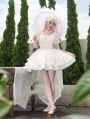 White Bowknot Jacquard Classic Elegant Tail Lolita JSK Dress