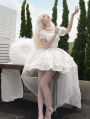 White Bowknot Jacquard Classic Elegant Tail Lolita JSK Dress