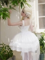 White Bowknot Jacquard Classic Elegant Tail Lolita JSK Dress