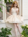 White Bowknot Jacquard Classic Elegant Tail Lolita JSK Dress