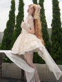 White Bowknot Jacquard Classic Elegant Tail Lolita JSK Dress