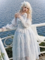 Blue Fairy Tie Dye Halter Maxi Classic Lolita JSK Dress Set