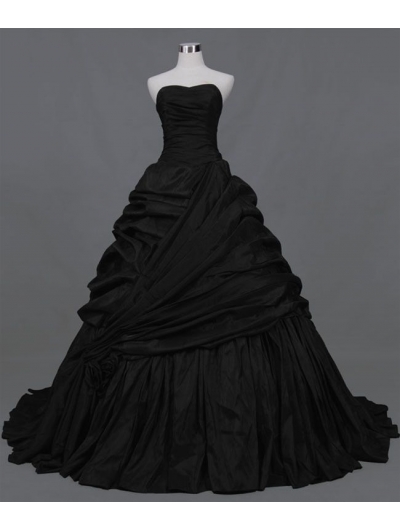 Plus Size Gothic Wedding Dresses Black Off the Shoulder Ruffles