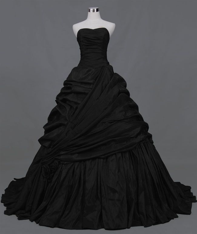 Black Ball Gown Gothic Wedding Dress