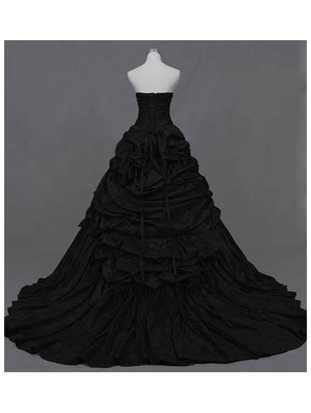 Black Ball Gown Gothic Wedding Dress - Devilnight.co.uk