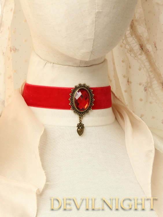 Red Pendant Gothic Vampire Necklace Jewelry