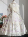 Purple Platycodon Grandiflorum Floral Print Classic Lolita OP Dress