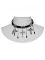 Black and Silver Gothic Gorgeous Cross Pendant Choker