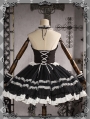 Black and White Elegant Retro Doll Halter Gothic Lolita JSK Dress