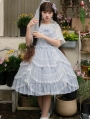 Light Purple and White Drawstring Lace Overlay Classic Lolita JSK Dress