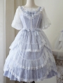 Light Purple and White Drawstring Lace Overlay Classic Lolita JSK Dress