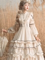 Ivory Shepherdess Long Sleeves Multi-Layer Ruffle Classic Lolita OP Dress