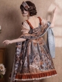 Constantine Oil Painting Print Ruffle Classic Retro Lolita OP Dress