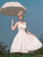 White Little Winnie Jacquard Elegant Hepburn Style Classic Lolita JSK Dress