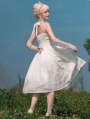 White Little Winnie Jacquard Elegant Hepburn Style Classic Lolita JSK Dress