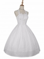 White Little Winnie Jacquard Elegant Hepburn Style Classic Lolita JSK Dress