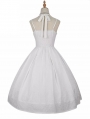 White Little Winnie Jacquard Elegant Hepburn Style Classic Lolita JSK Dress