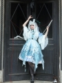 Blue Cthulhu Mythos Halloween Elegant Printed Gothic Lolita OP Dress