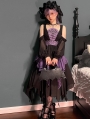 Black and Purple Witch Dark Gothic Lolita JSK Dress with Detachable Sleeves