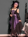 Black and Purple Witch Dark Gothic Lolita JSK Dress with Detachable Sleeves