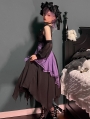 Black and Purple Witch Dark Gothic Lolita JSK Dress with Detachable Sleeves