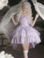 Purple Fantasy Ruffle Bowknot Elegant Sweet Lolita JSK Dress